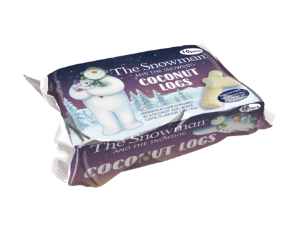 28x10pk The Snowman and The Snowdog Snowman Coconut Log Bites