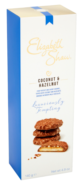 8x140g Elizabeth Shaw Coconut & Hazelnut Biscuits