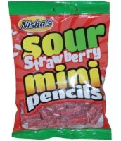 12x125g Nisha Sour Strawberry Pencils