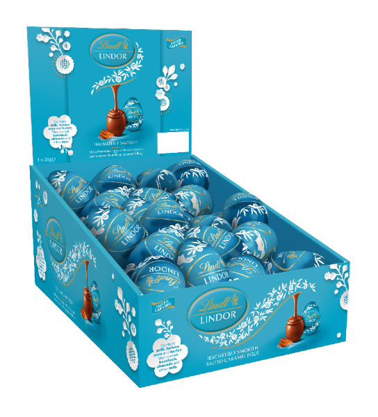 48x28g Lindt LINDOR Salt.Caramel Filled Egg 28gx48 Cs