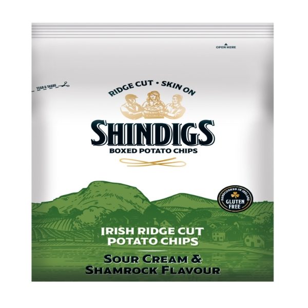 12x90g Shindigs Irish Sour Cream & Shamrock Crisps