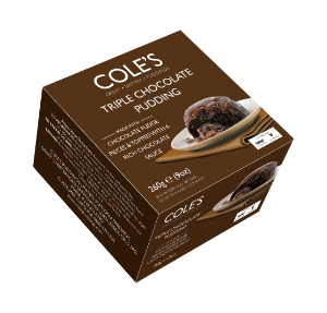 6x260g Coles Boxed Triple Chocolate Steamed Pudding