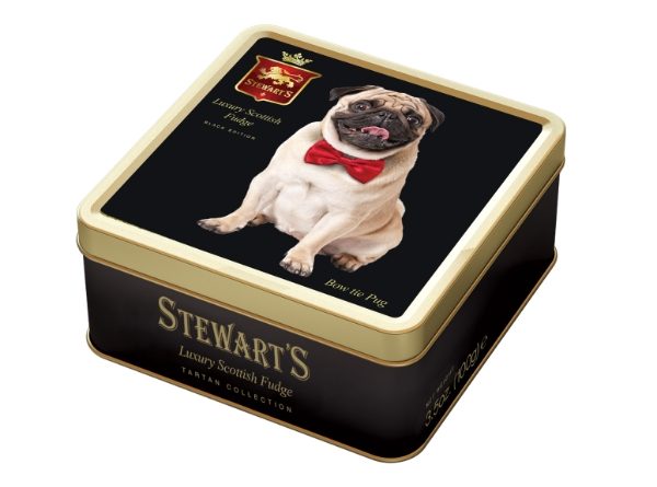 6x100g Stewart's Black - Pug Fudge Tin