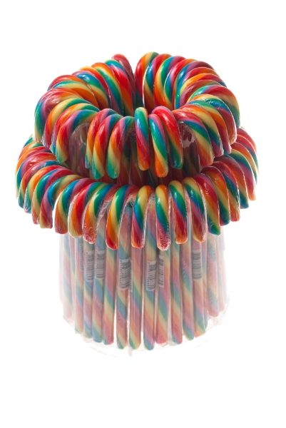 72x28g Novelty Rainbow Candy Canes 