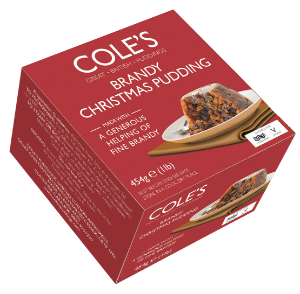 6x454g Coles Boxed Brandy Christmas Pudding