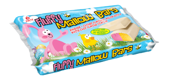 24x120g Easter Mallow Bars - Rhubarb & Custard (no VAT)