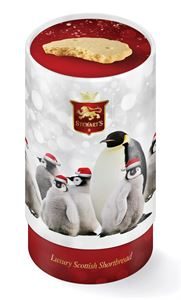6x150g Stewart's Xmas - Santa Penguins Shortbread Tube