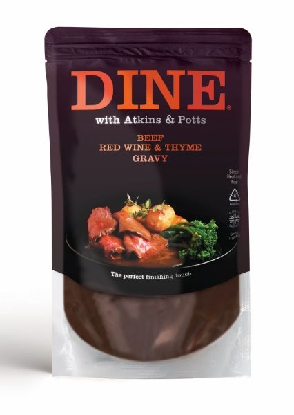 6x350g Atkins & Potts Beef Gravy with Red Wine & Thyme