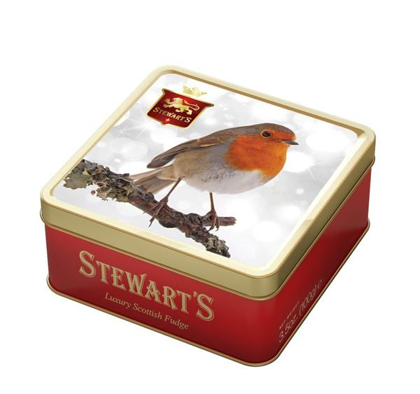 6x100g Stewart's Xmas - Robin Redbreast Fudge Tin