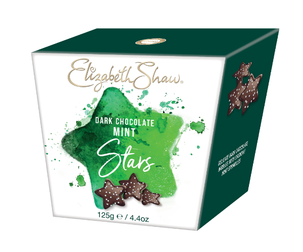 8x125g Elizabeth Shaw Dark Chocolate Mint Stars