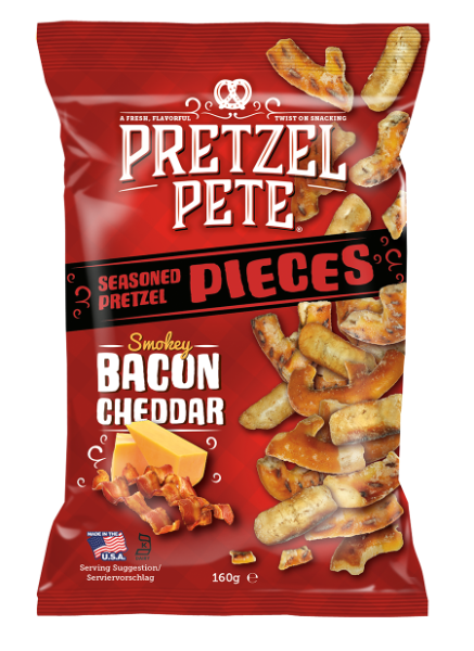 8x160g Pretzel Pete Pieces Smokey Bacon Cheddar   