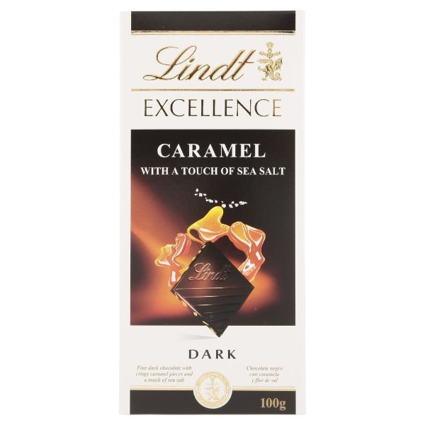 20x100g Lindt Excellence Dark Caramel & Sea Salt BAR