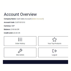 Customer Account Section & Quick Order 