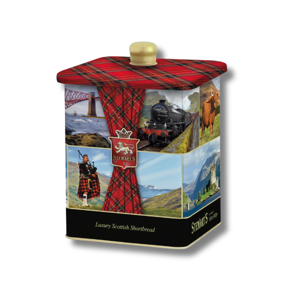 6x450g Stewart's Tartan - Barrel Shortbread Tin