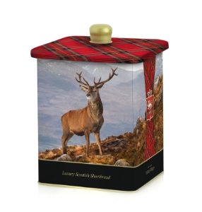 6x450g Stewart's Tartan - Highland Stag Barrel Shortbread Tin 