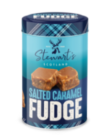 6x125g Stewart's Salted Caramel Fudge Tin Tube