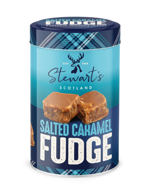 6x125g Stewart's Salted Caramel Fudge Tin Tube