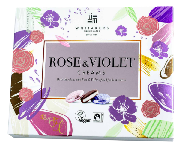 8x200g Whitakers Foiled Rose & Violet Creams