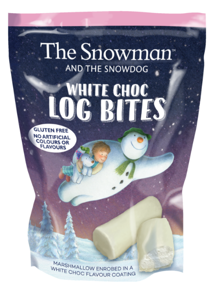 18x8pk The Snowman and The SnowdogSnowman White Choc Log Bites